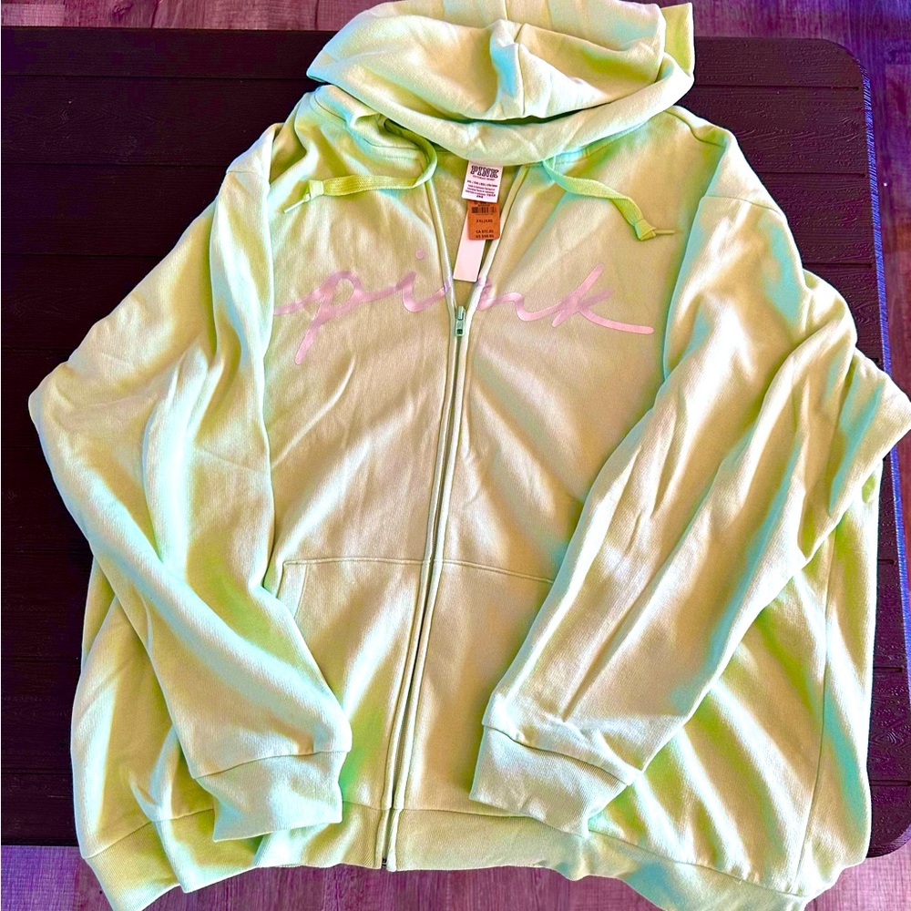 Pink zip up Hoodie XXL NWT